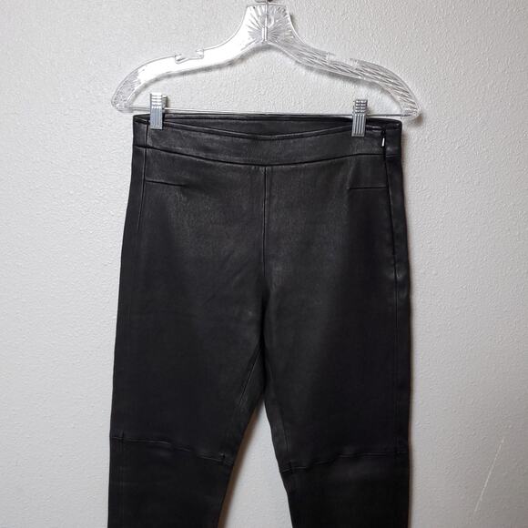 100% Lamb Leather Leader High Rise Sleek Matte Pants Sz 6 New - Picture 4 of 12